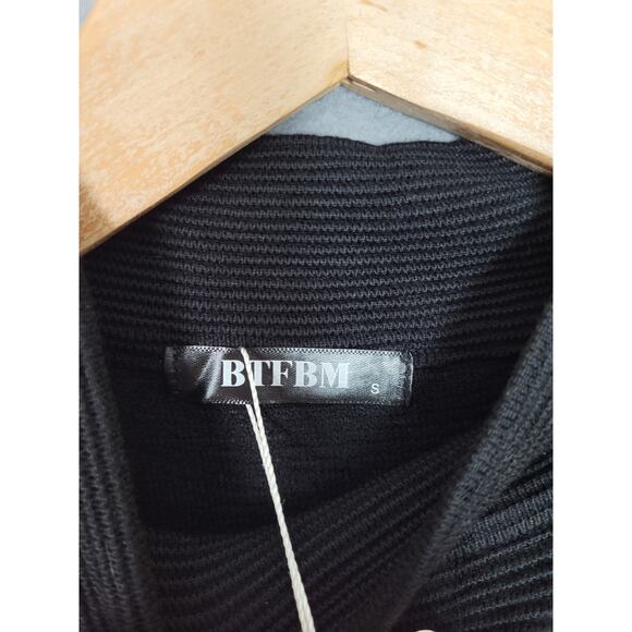 BTFBM Womens Long Sleeve Mock Neck Sweater Ribbed Knit Casual Sweater Small - Picture 6 of 8